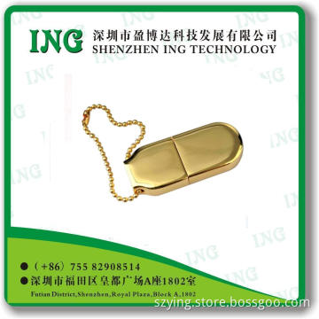 Metal USB Drive/USB 2.0 /Golden USB Gift Flash Drive/Disk
